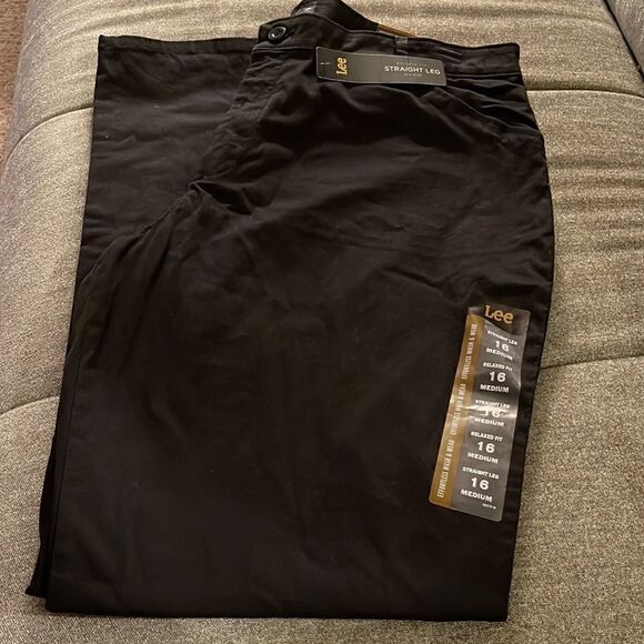 Lee Relaxed Fit Straight Leg Twill Pants Black - Picture 6 of 7